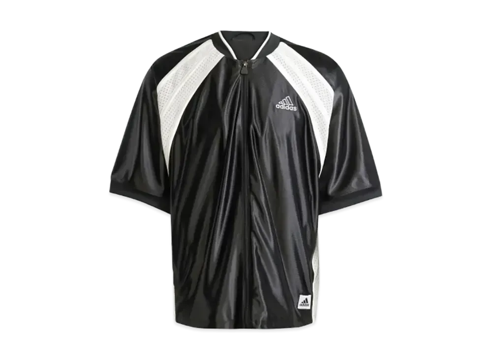 adidas Cut-Out Short Sleeve Track Top "Black"