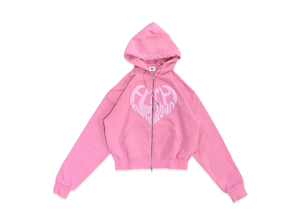 HTH heart logo zip hoodie "PINK"