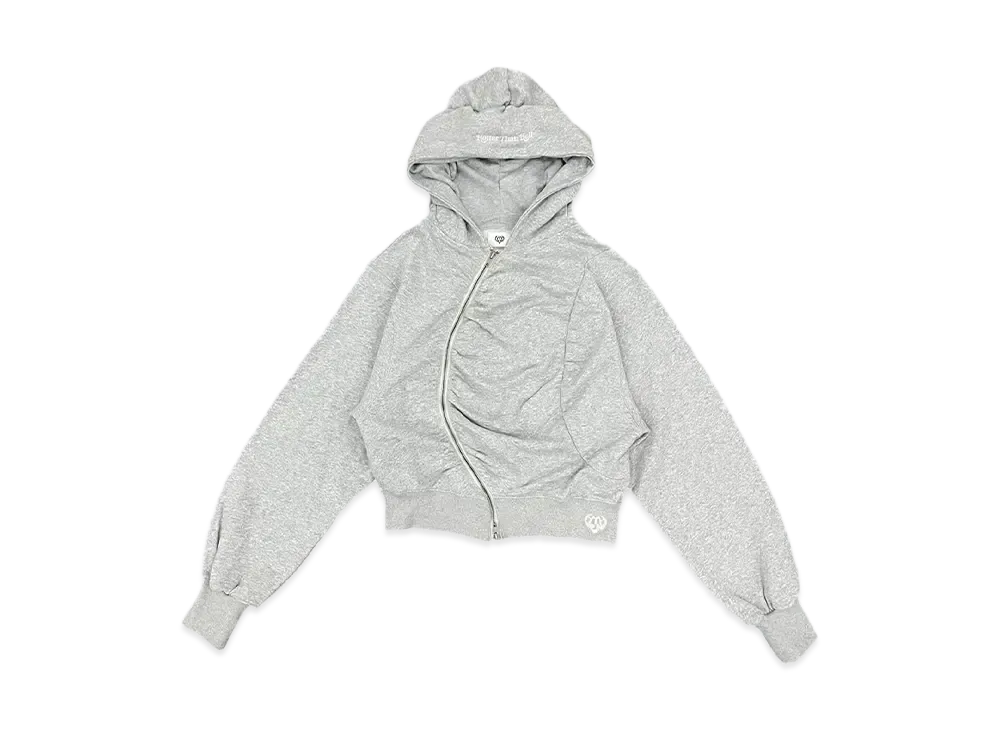 HTH curve zip hoodie "GRAY"