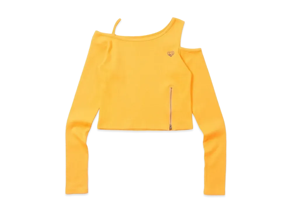 HTH rib shoulder long tee "ORANGE"