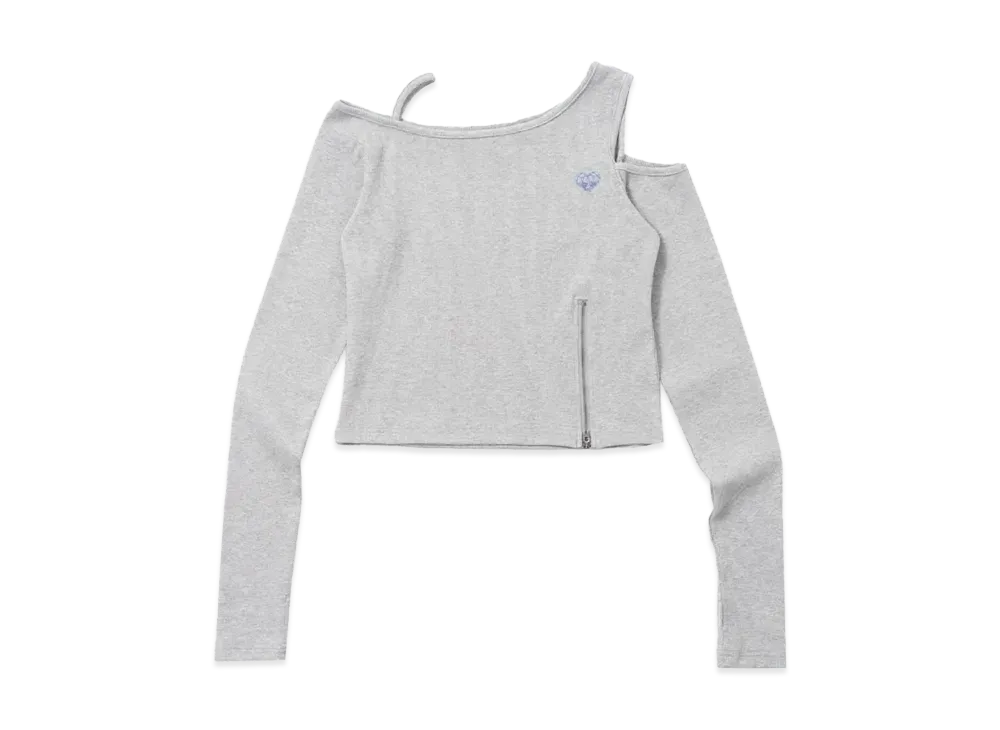 HTH rib shoulder long tee "GRAY"