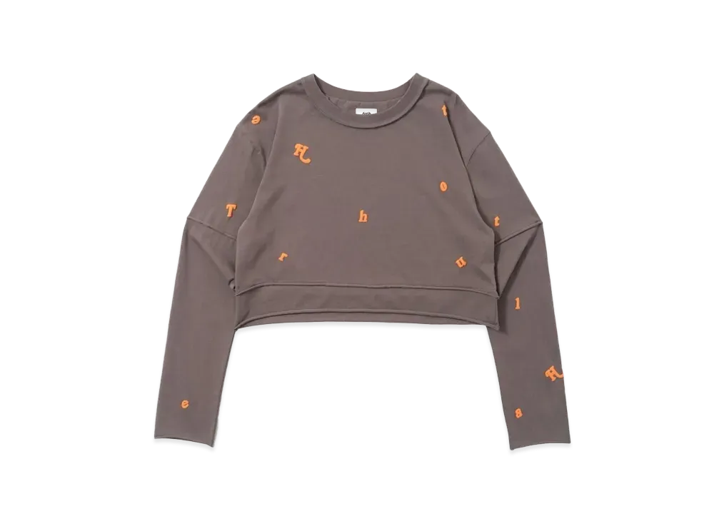 HTH All over pattern long tee "GRAY"