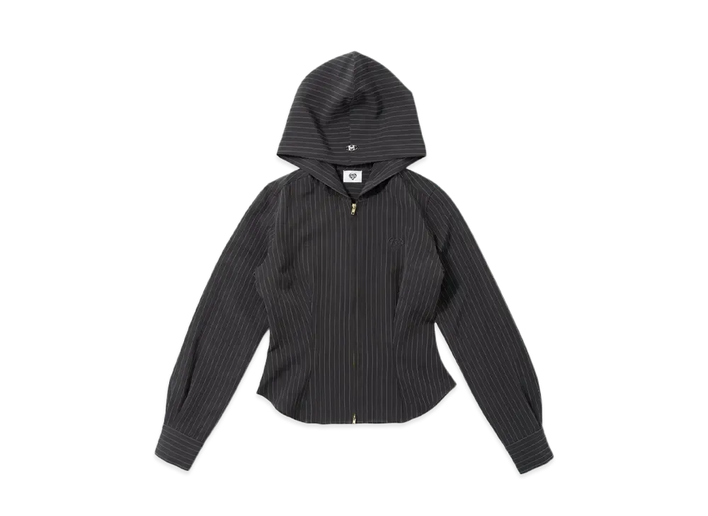 HTH striped zip hoodie "CHARCOAL"
