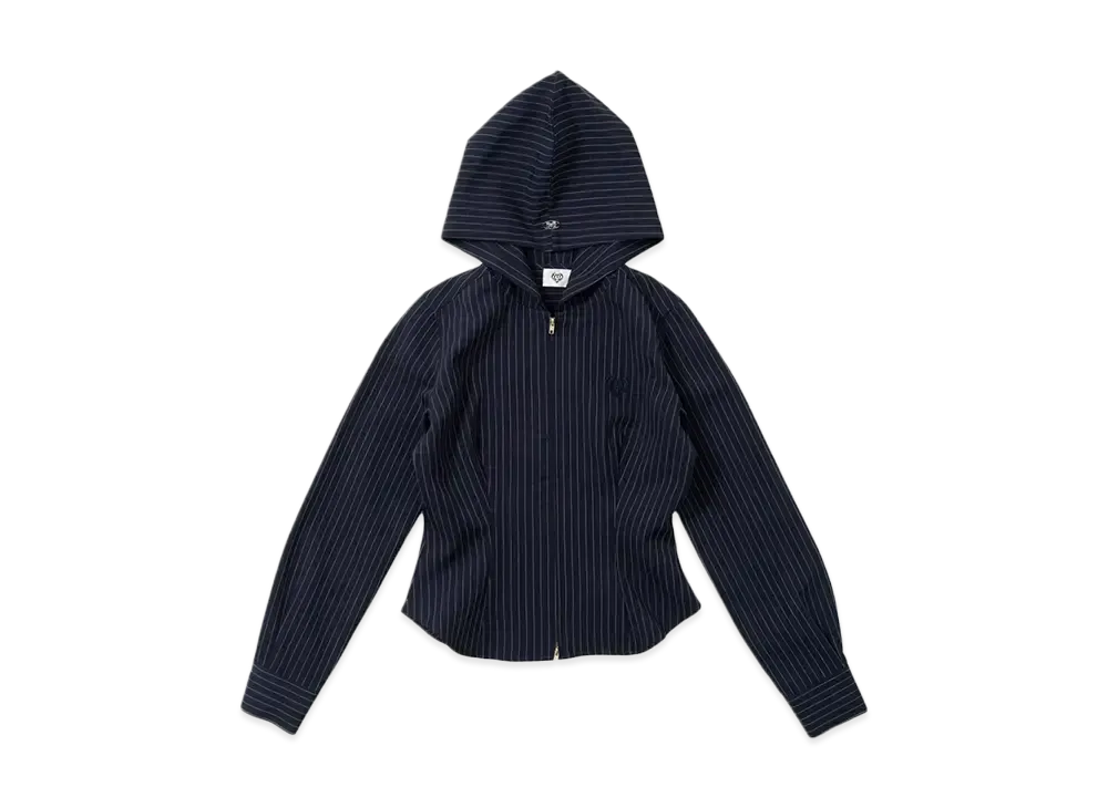 HTH striped zip hoodie "NAVY"
