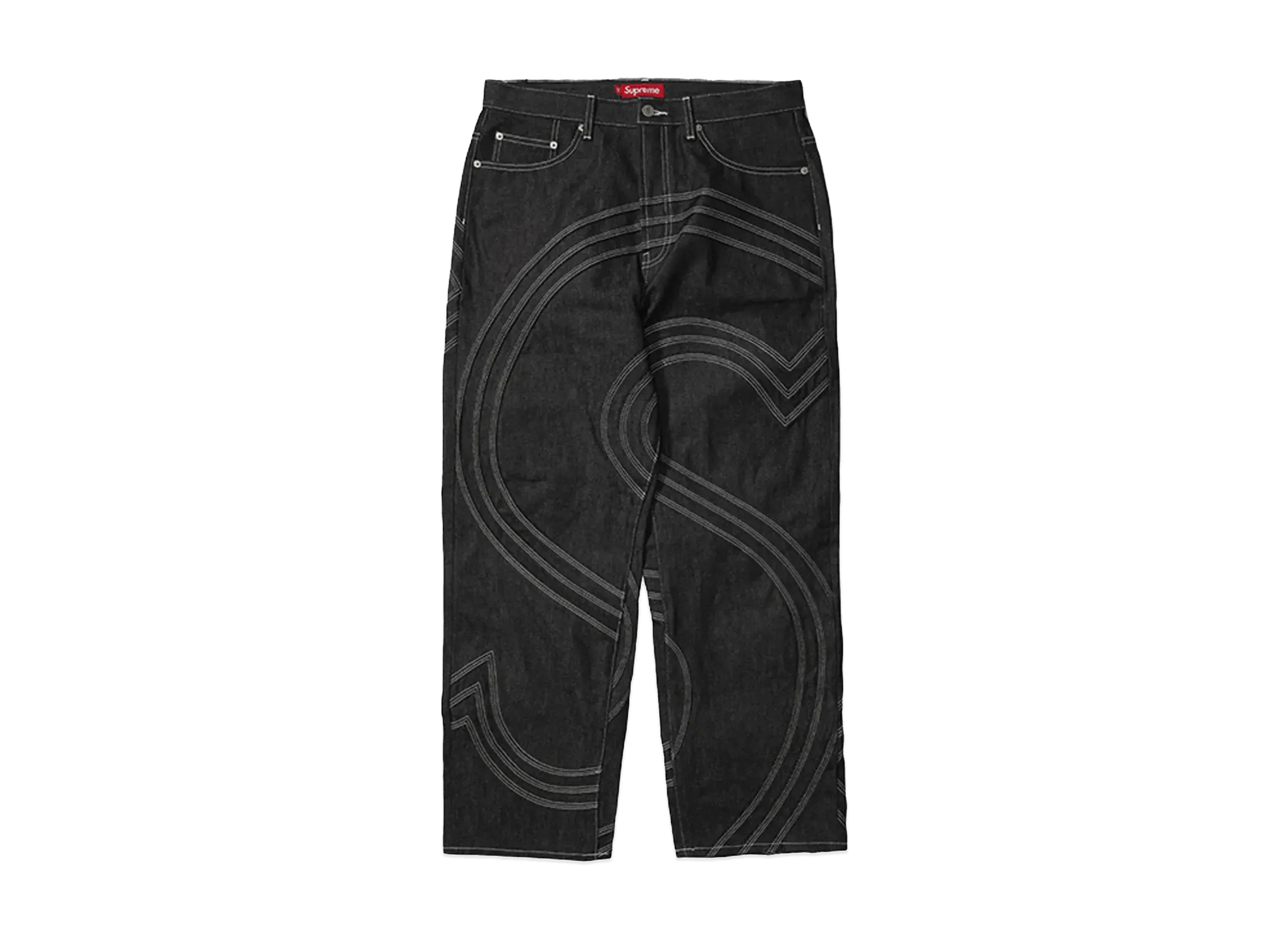 Supreme S Logo Rigid Baggy Jean "Rigid Black"