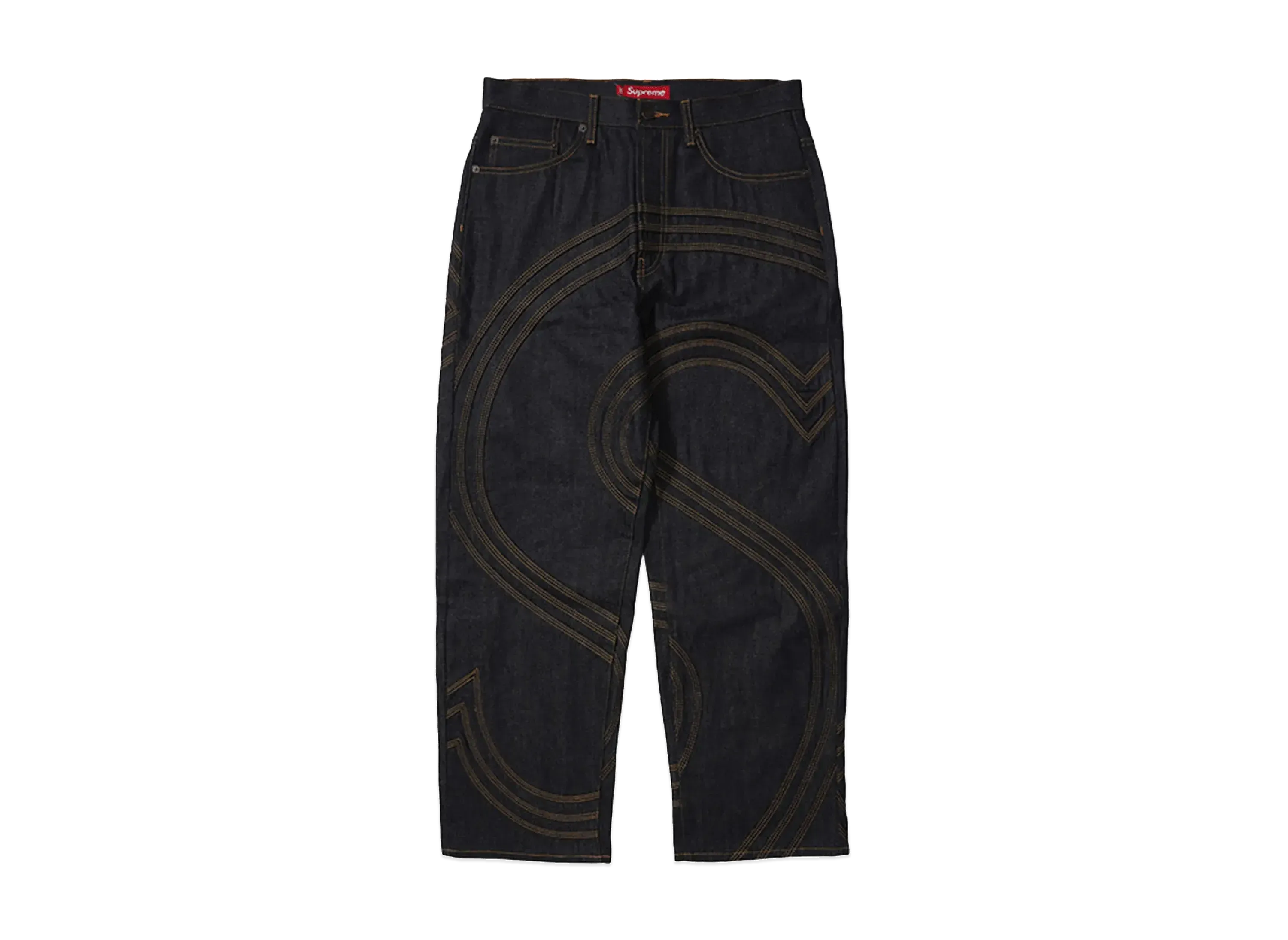 Supreme S Logo Rigid Baggy Jean "Rigid Indigo"