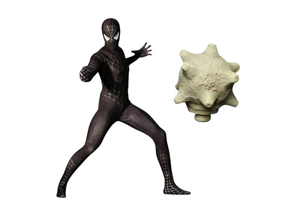 Hot Toys "Movie Masterpiece" -Spider-Man 3- 1/6 Scale Fully Poseable Figure: Spider-Man (Black Suit Version) [With Bonus Accessory]