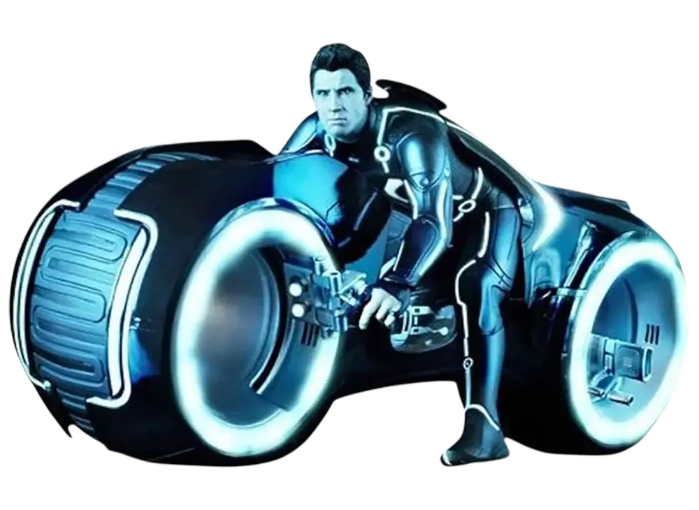 Hot Toys "Movie Masterpiece" -Tron: Legacy- 1/6 Scale Light-Up Function Vehicle: Light Cycle & Sam Flynn