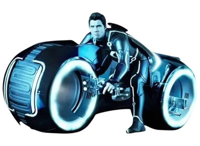 Hot Toys "Movie Masterpiece" -Tron: Legacy- 1/6 Scale Light-Up Function Vehicle: Light Cycle & Sam Flynn