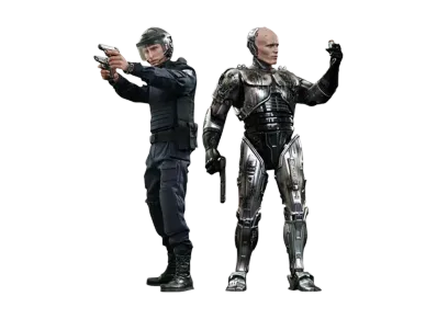 Hot Toys "Movie Masterpiece" -Robocop- 1/6 Scale Fully Poseable Figure: Robocop (Battle Damaged Version) & Alex Murphy Set