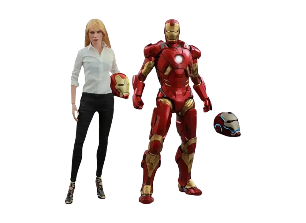 Hot Toys "Movie Masterpiece" -Iron Man 3- 1/6 Scale Fully Poseable Figure: Pepper Potts & Mark 9 [With Bonus Accessory]