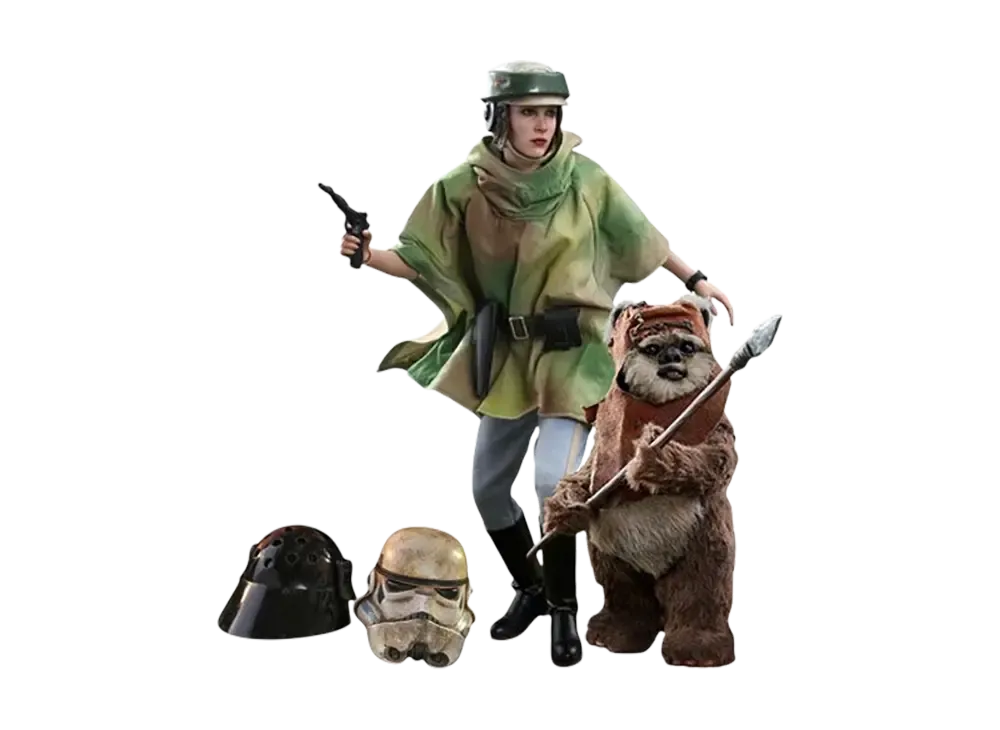 Hot Toys "Movie Masterpiece" -Star Wars / Episode VI Return Of The Jedi- 1/6 Scale Fully Poseable Figure: Princess Leia & Wicket Set [With Bonus Accessories]