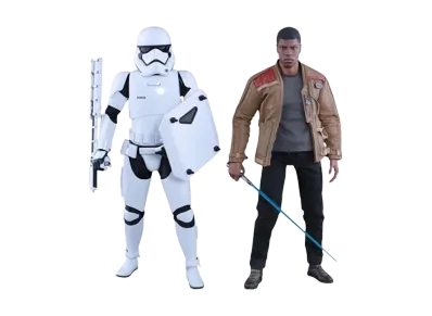 Hot Toys "Movie Masterpiece" -Star Wars The Force Awakens- 1/6 Scale Fully Poseable Figure: Finn & First Order Stormtrooper (Riot Control Version) Set