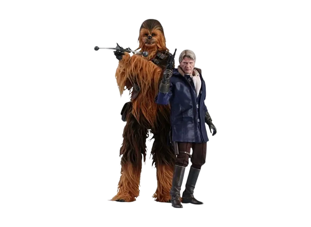 Hot Toys "Movie Masterpiece" -Star Wars The Force Awakens- 1/6 Scale Fully Poseable Figure: Han Solo & Chewbacca Set [With Bonus Accessories]