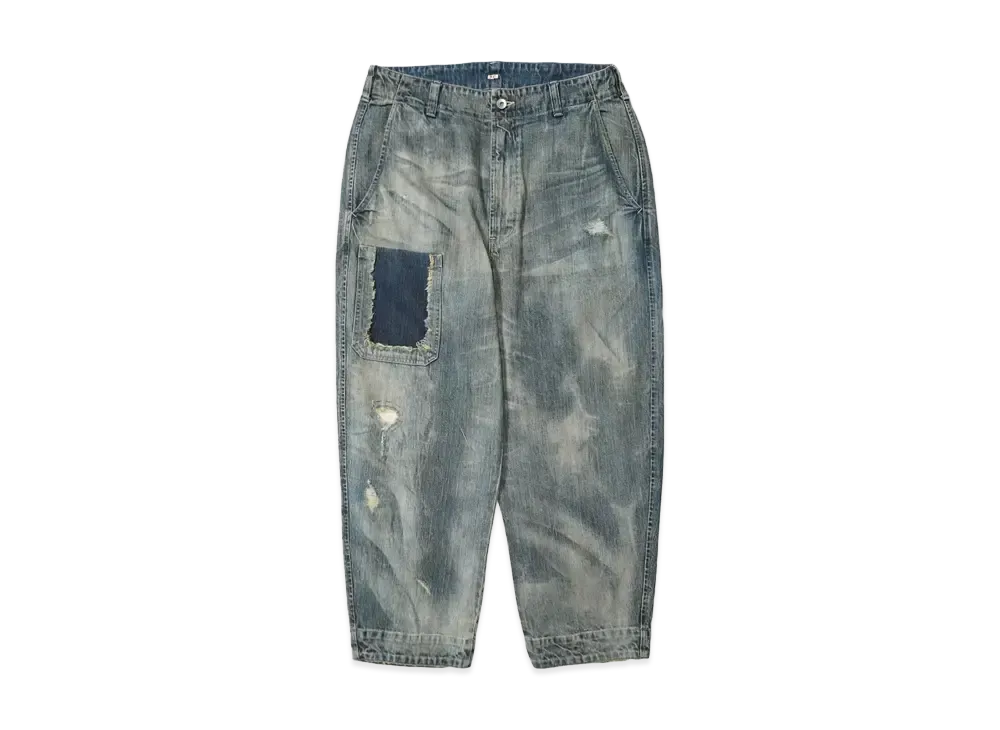 PORTER CLASSIC STEINBECK DENIM POCKET PANTS VINTAGE CUSTOM "BLUE"
