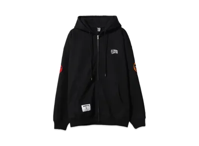 BILLIONAIRE BOYS CLUB EMBROIDERED LOGO ZIP UP COTTON HOODIE "BLACK"