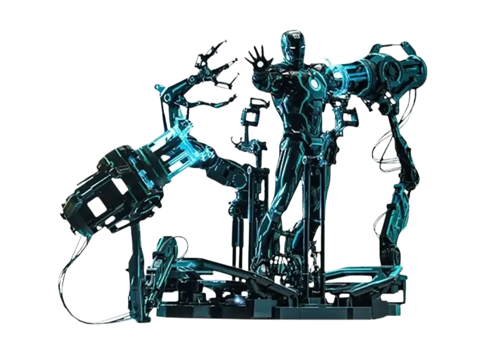 Hot Toys "Movie Masterpiece Diecast" -Iron Man 2- 1/6 Scale Fully Poseable Figure: Mark 4 (Neon Tech Version) [With Suit-Up Gantry]