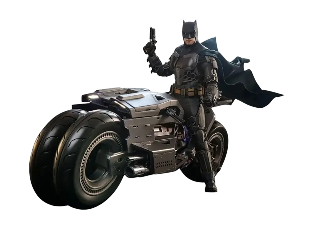 Hot Toys "Movie Masterpiece" -The Flash- 1/6 Scale Fully Poseable Figure: Batman & Batcycle