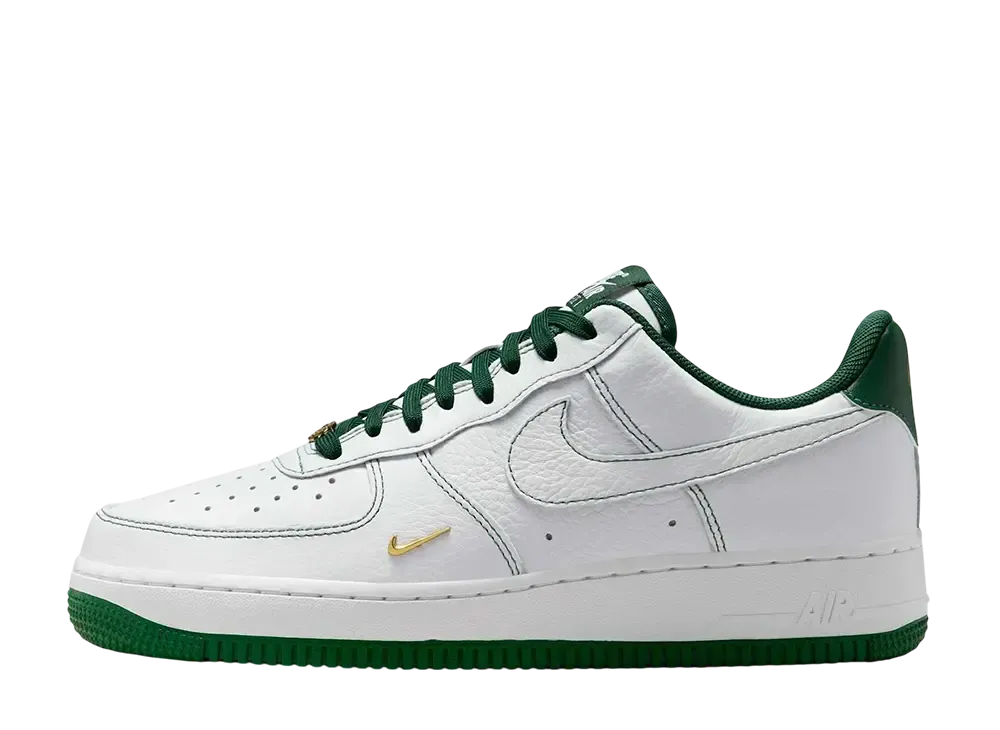 ナイキ ウィメンズ エアフォース1 '07 ミニジュエル "ホワイト/メタリックゴールド/ゴージグリーン"