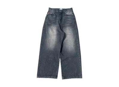 9090 King Logo Slub Denim Buggy Pants 9090 King Logo Slub Denim Buggy Pants
