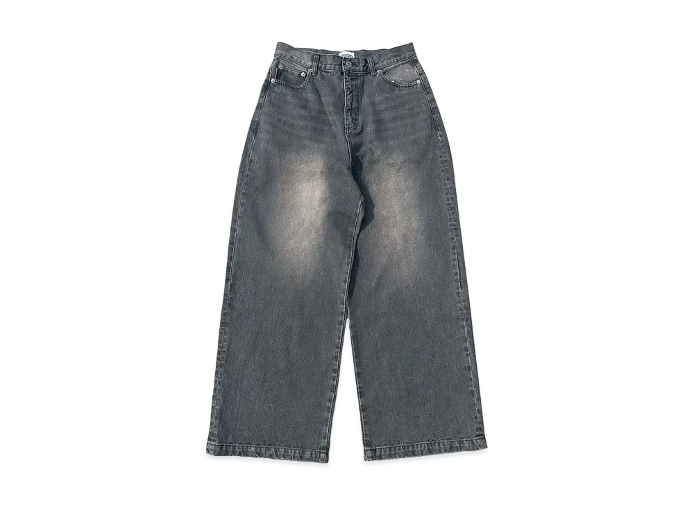 9090 9090 OG Logo Painted Denim Pants "SLUB DARK BROWN"