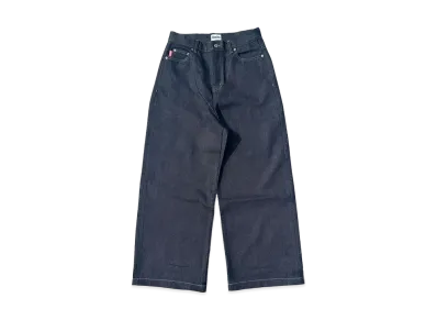 9090 9090 OG Logo Painted Denim Pants "RIGID BLUE"