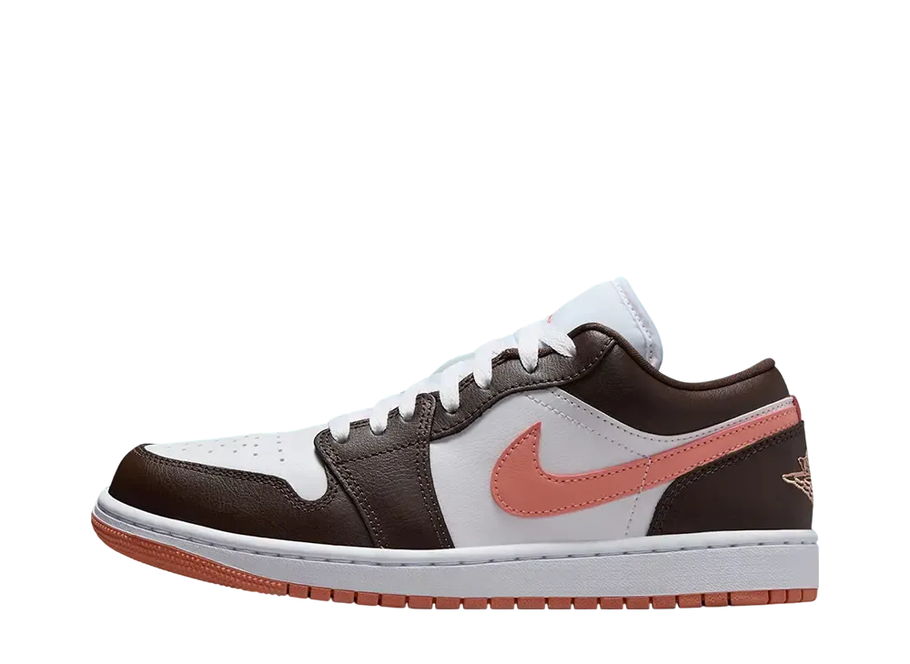 ナイキ ウィメンズ エアジョーダン1 ロー "ダークブラウン/ホワイト/ピンク"