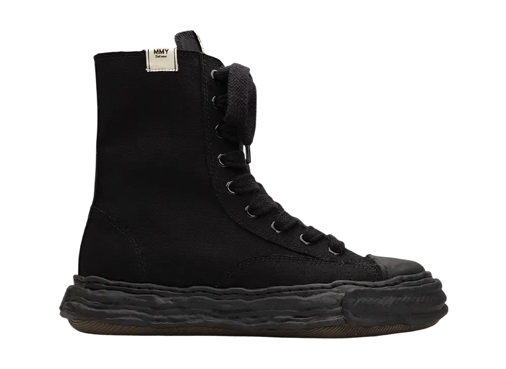 メゾンミハラヤスヒロ ピーターソン23 オリジナルソール キャンバス エクストラハイカット スニーカー "ブラック/ブラック" (A14FW728)