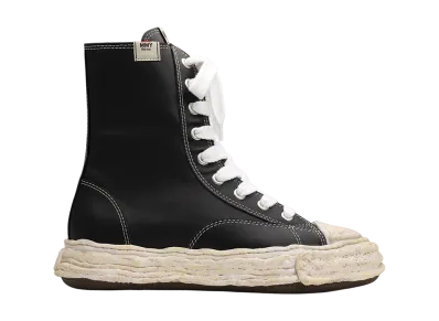 Maison MIHARA YASUHIRO PETERSON23 OG Sole Leather Extra High-top Sneaker "Black"
