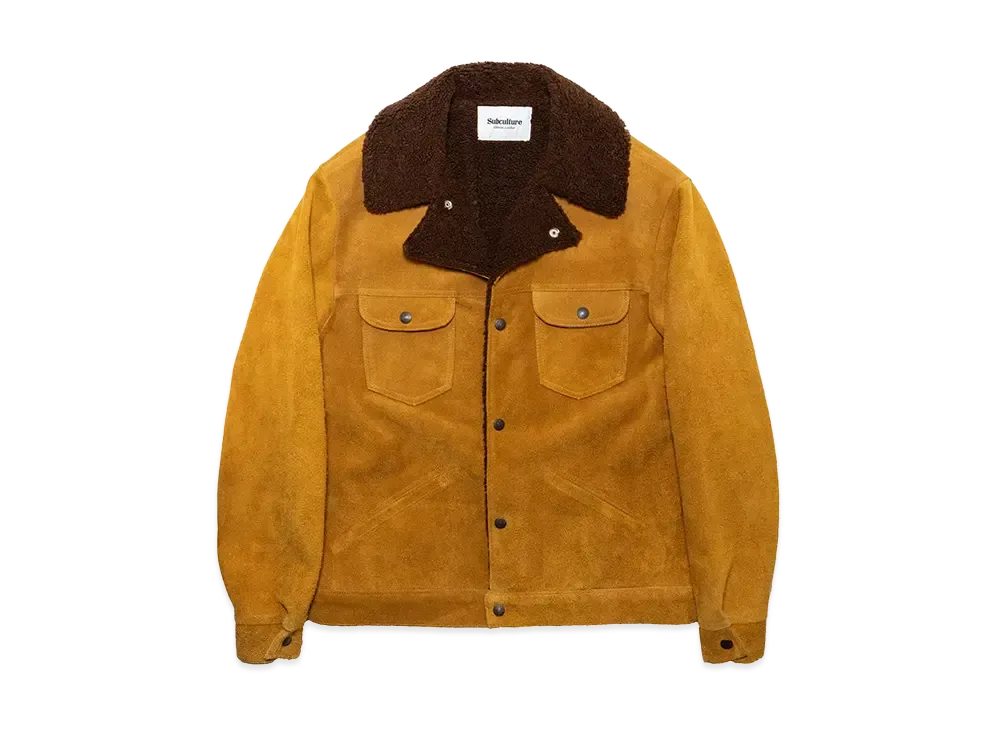 SubCulture Suede Boa Ranch Jacket "Brown/Mustard"