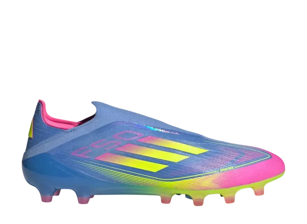 adidas F50 Elite Laceless AG Cleats "Blue Fusion/Lucid Lemon/Lucid Pink"