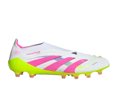 adidas Predator Elite Laceless AG Cleats "Cloud White/Lucid Pink/Lucid Lemon"