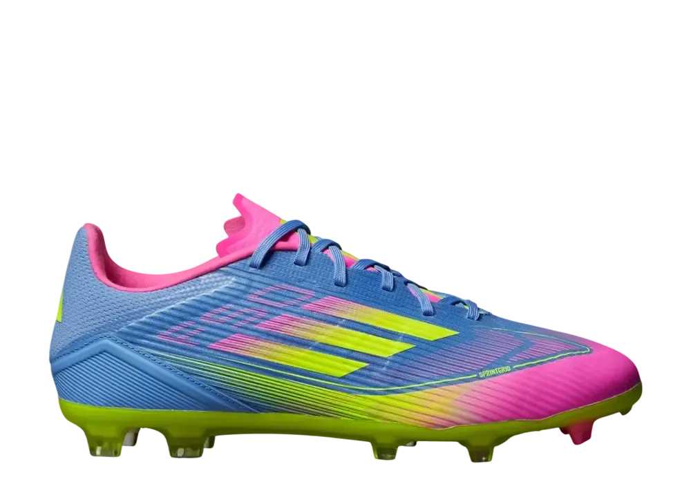 adidas F50 League Firm/Multi-Ground Cleats "Blue Fusion/Lucid Lemon/Lucid Pink"