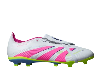 adidas Predator League Foldover Tongue Firm/Multi-Ground Cleats "Cloud White/Lucid Pink/Lucid Lemon"