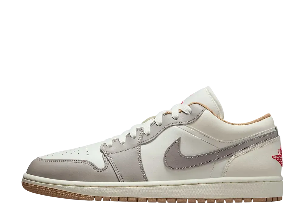 ナイキ エアジョーダン1 ロー "セイル/ファイヤーレッド/カレッジグレー/ヘンプ/ペールアイボリー"