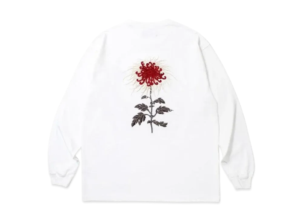 APHRODITEGANG Gakkin x Budspool Japanese Chrysanthemum Embroidery L/S Tee "White"