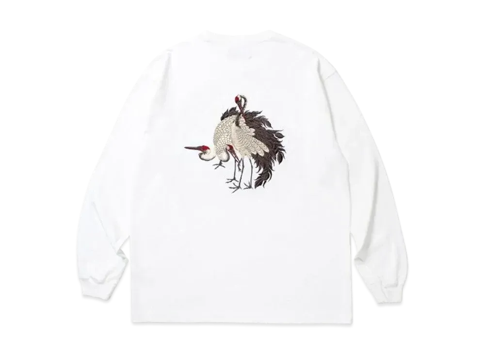 APHRODITEGANG Gakkin x Budspool Red Eyed Crane Embroidery L/S Tee "White"