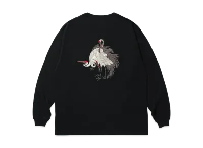 APHRODITEGANG Gakkin x Budspool Red Eyed Crane Embroidery L/S Tee "Black"