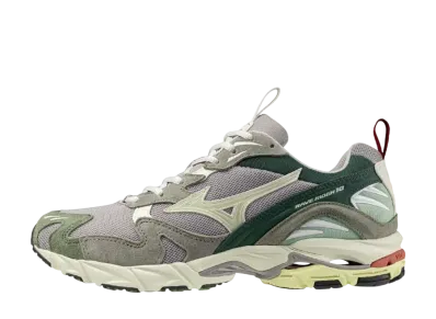 ミズノ ウェーブライダー10 "グレー/オフホワイト/グリーン"