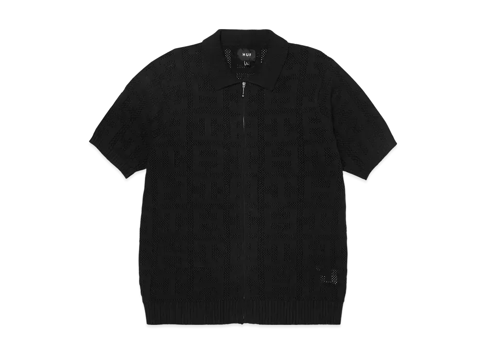 HUF Monogram Jacquard Zip Sweater "Black"