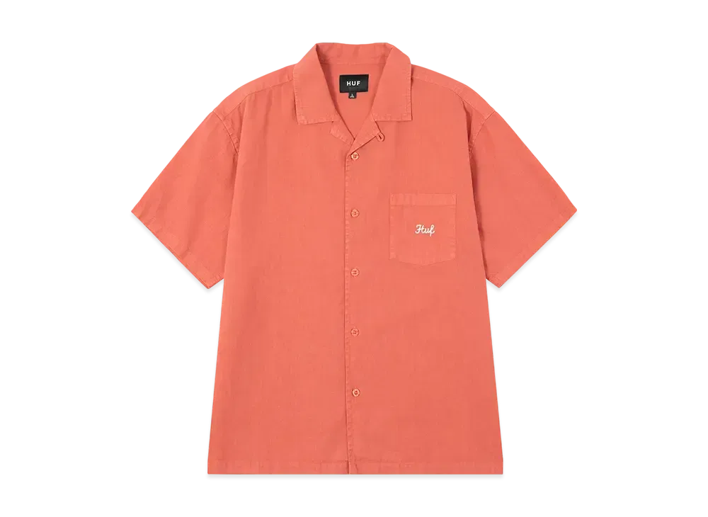 HUF Garden Center Pigment Dyed Camp Shirt "Orange"