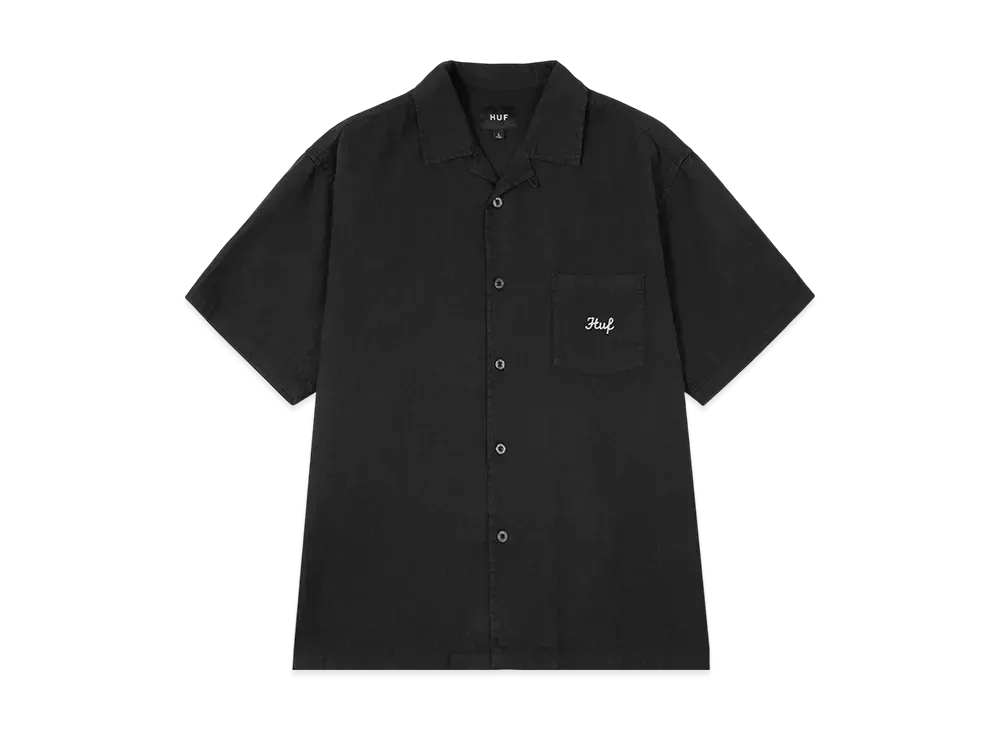 HUF Garden Center Pigment Dyed Camp Shirt "Black"
