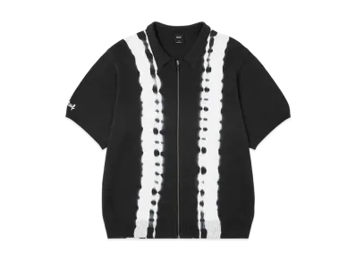 HUF Garden Center Bleach Dyed Knit Polo "Black"
