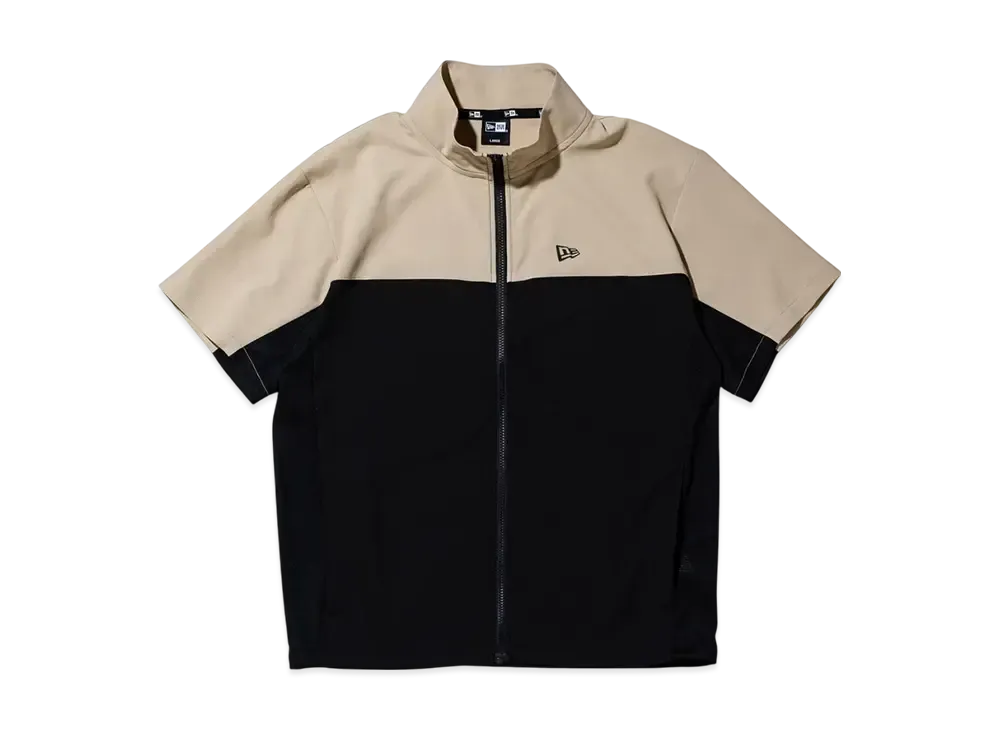 NEW ERA Performance Apparel Short Sleeve Crosswear Jacket Wordmark Logo "Beige"