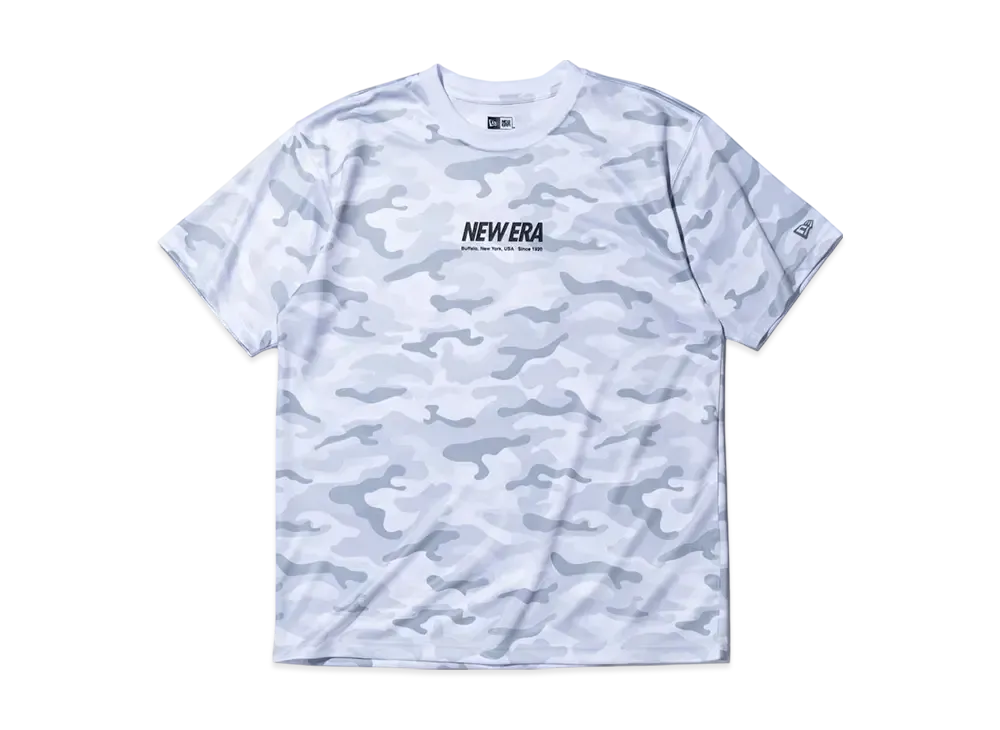 NEW ERA Performance Apparel Short Sleeve Tech T-Shirt Wordmark Logo Woodland Camo Regular Fit "White"