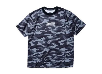 NEW ERA Performance Apparel Short Sleeve Tech T-Shirt Wordmark Logo Woodland Camo Regular Fit "Black"