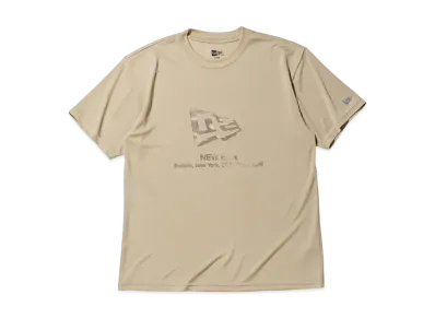 NEW ERA Performance Apparel Short Sleeve Tech T-Shirt Flag Logo Woodland Camo Regular Fit "Beige"