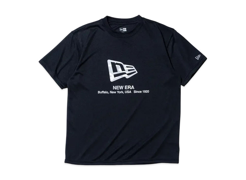 NEW ERA Performance Apparel Short Sleeve Tech T-Shirt Flag Logo Woodland Camo Regular Fit "Black"