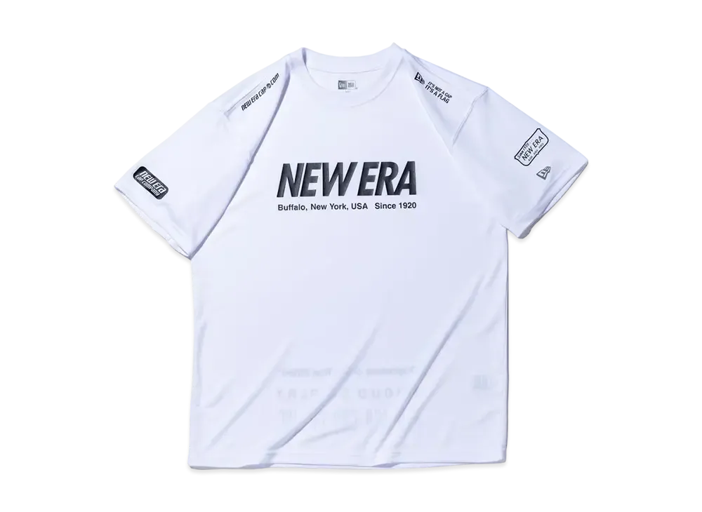 NEW ERA Performance Apparel Short Sleeve Tech T-Shirt Archive Logo and Regular Fit "White"