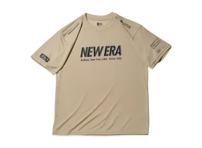 NEW ERA Performance Apparel Short Sleeve Tech T-Shirt Archive Logo and Regular Fit "Beige"